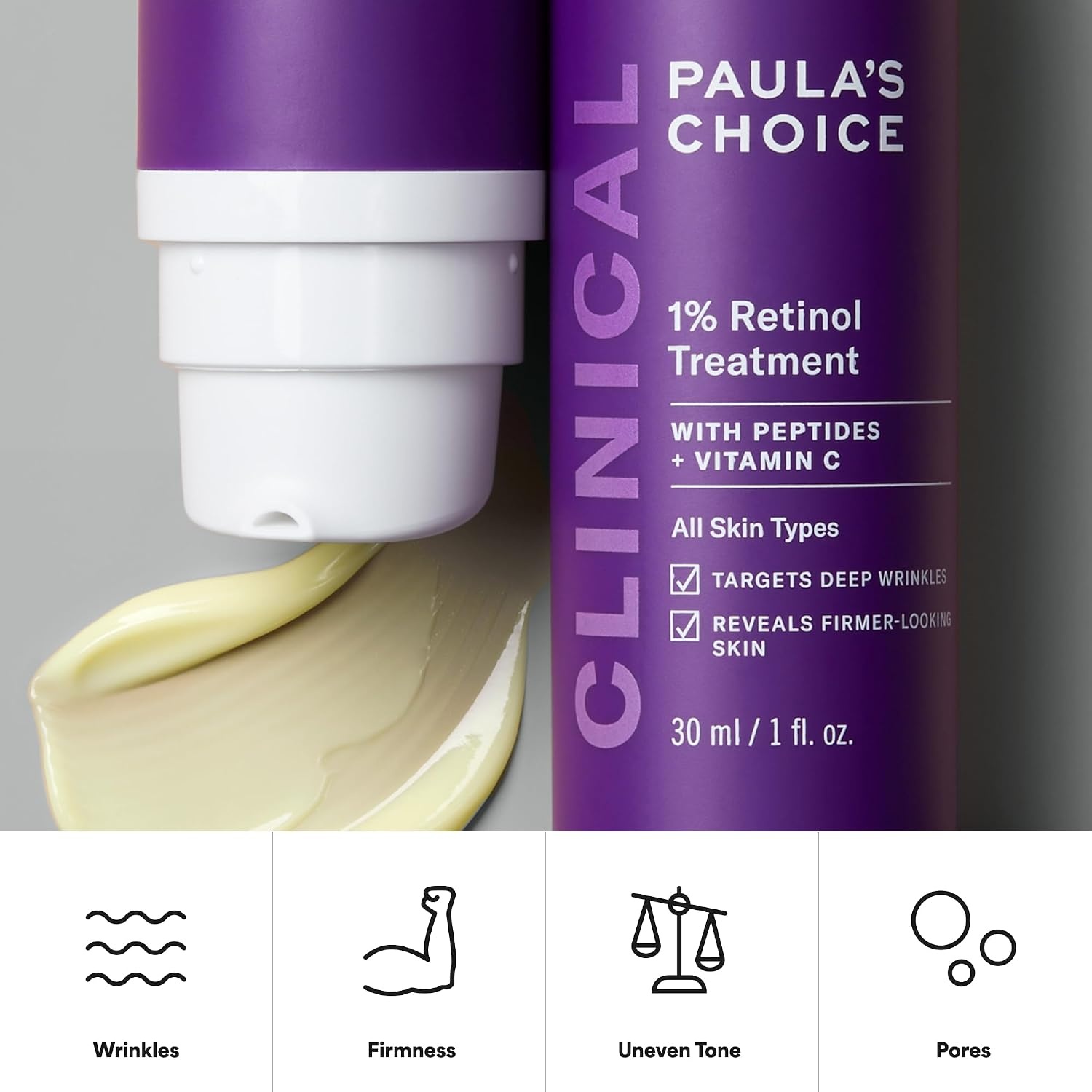 image:imagePaulas Choice CLINICAL 1 Retinol Face Treatment with Peptides1 Ounce Pack of 1