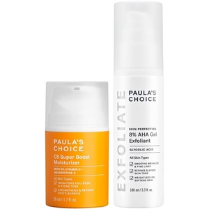 Paula’s Choice 8% AHA Gel Exfoliant & C5 Vitamin C Moisturizer